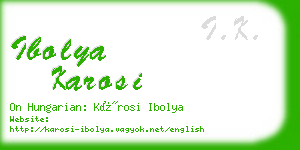 ibolya karosi business card